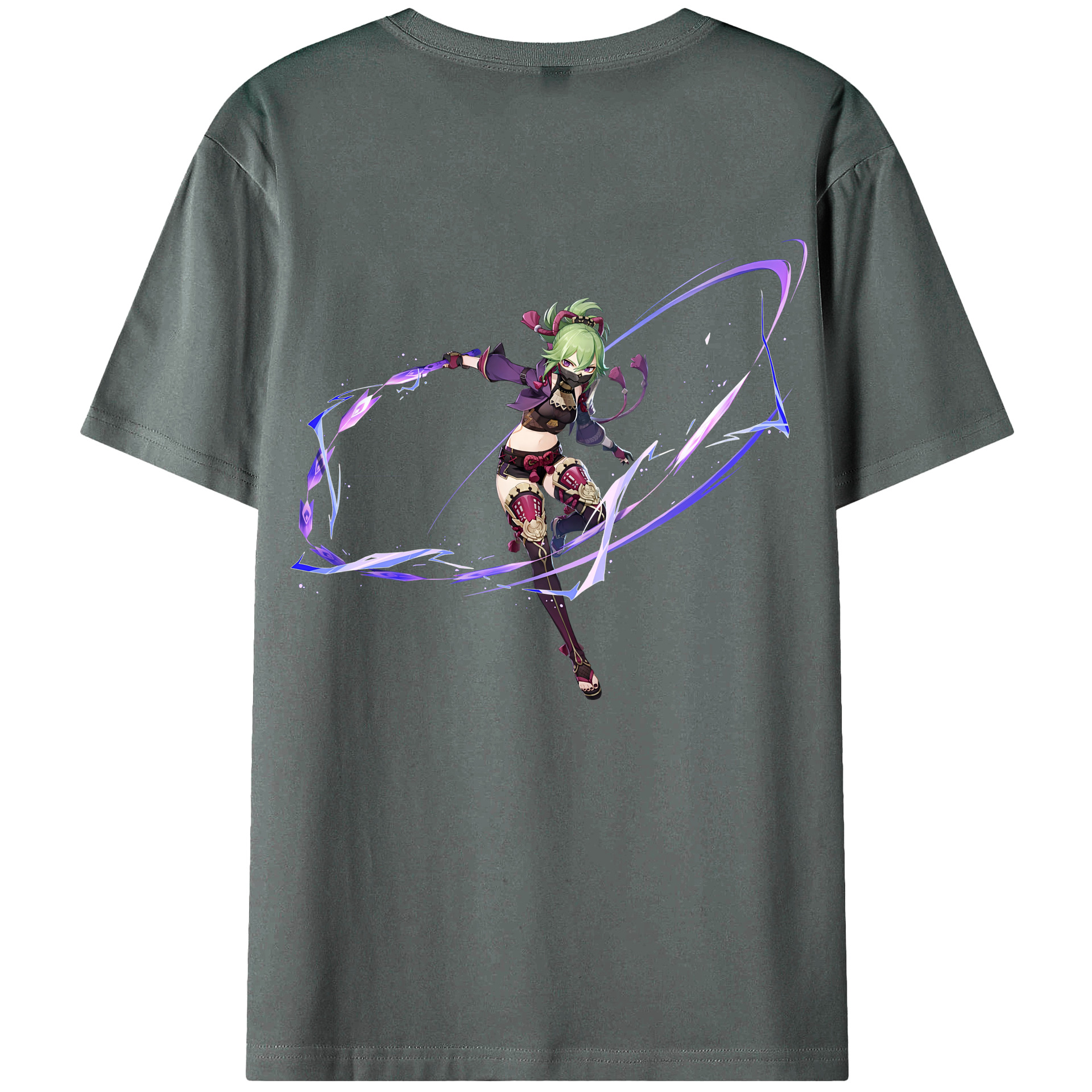 げんし神  久岐忍 くき しのぶ genshin Kuki Shinobu 綿100％半袖Tシャツ（背面プリント）